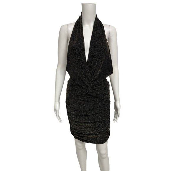 Fashion Nova Women's Sleeveless Halter Neck Black Sparkly Cocktail Dress Size XL - Picture 13 of 13
